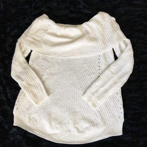 Anthropologie Ivory Off the Shoulder Sweater - Picture 8 of 8